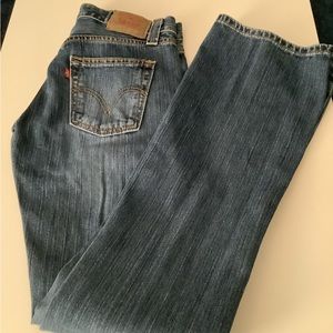 Levis 513 Low Slouch Boot Cut Blue Buttonfly Jeans 5 Jr L